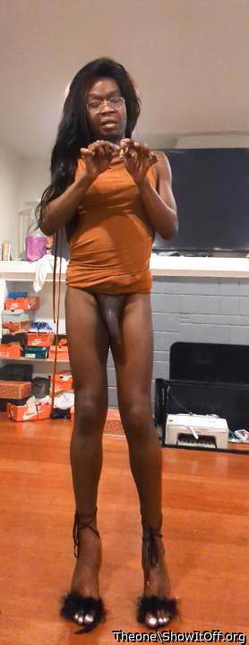 My petite CD wife Ms first lady  showing her wee wee