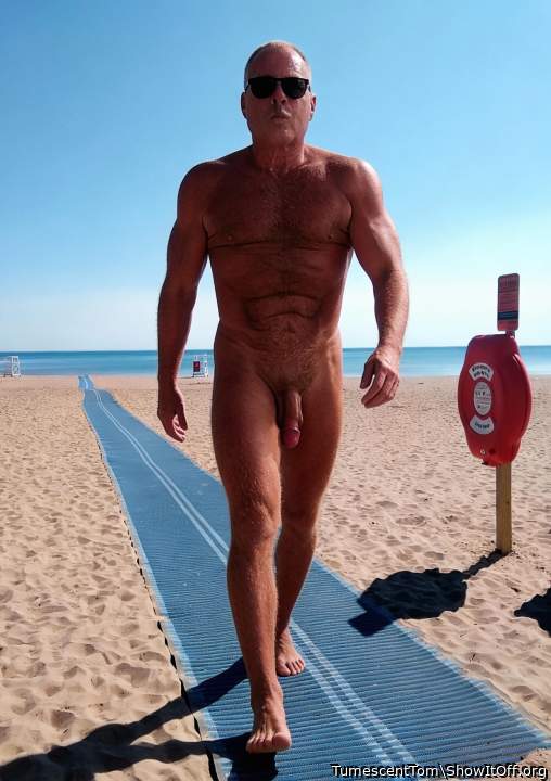 Nude at the beach.
