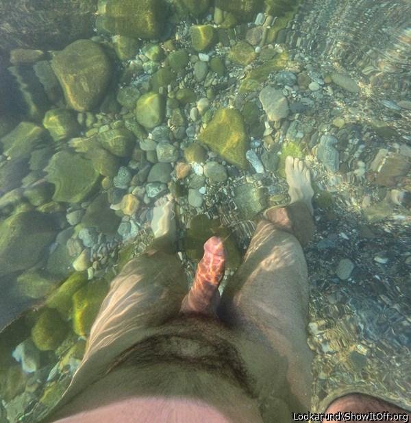 Good thing the water is clear, to see cock and rocks.      