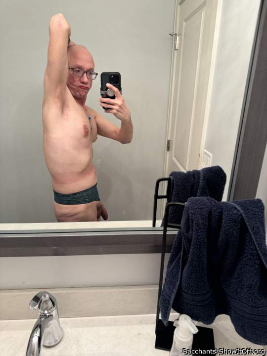 Wearing my wife's thong