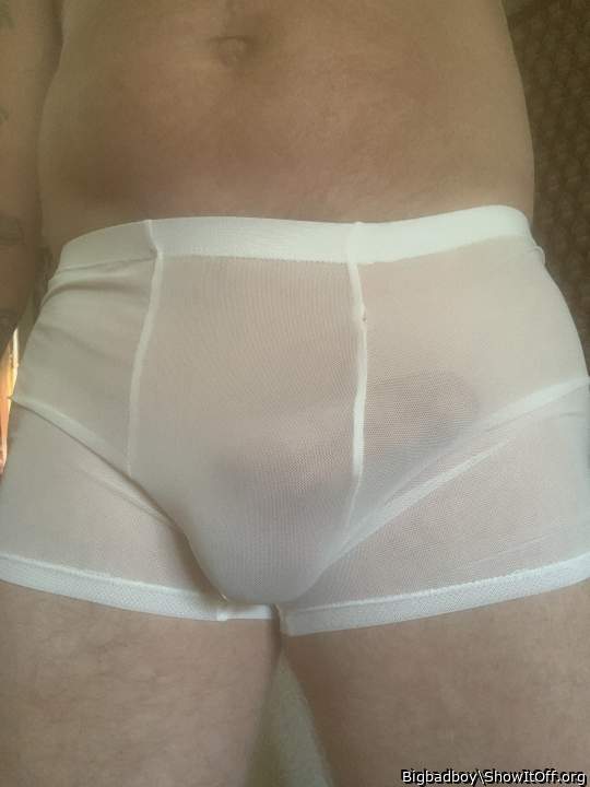 What a fantastic bulge and so sexy in sheer!