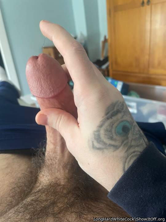 Superb hard cock and plump head. Excellent bush.