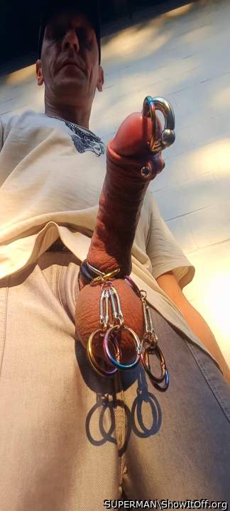 My  Ringed Horny Cock public flashing