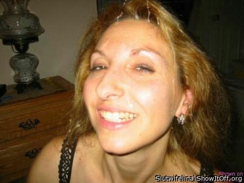 My Slutwife Lina with her date Trevor�s Cum all over her face and hair
