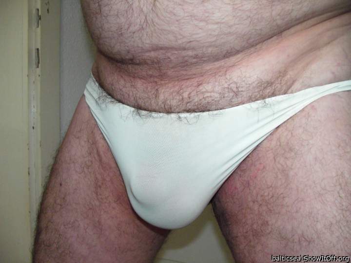 Nice bulge in your little white panties 