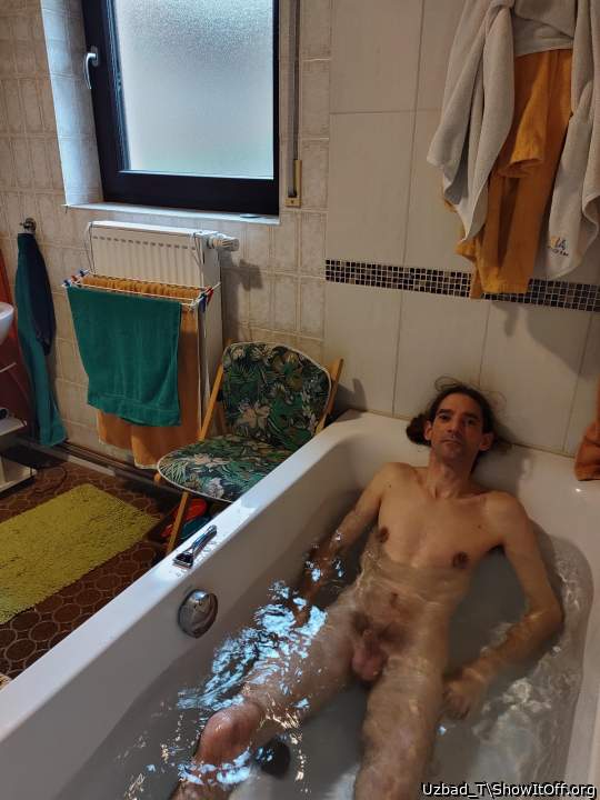 Warming up after gardening in the morning