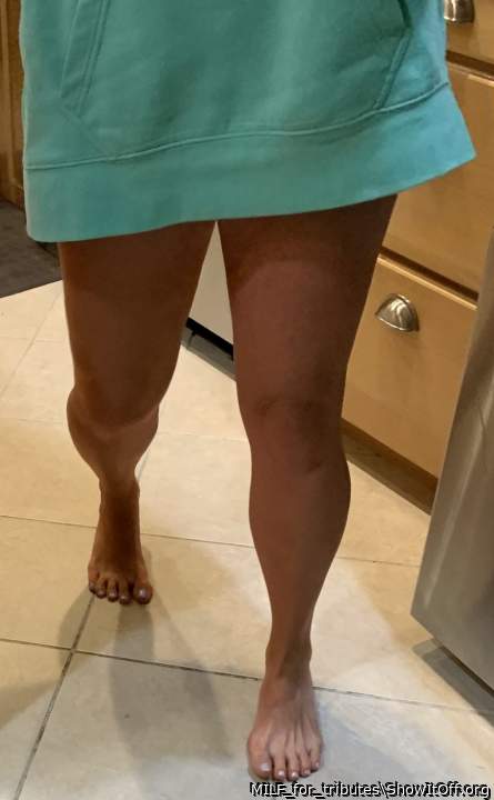 Hubs loves when I just wear a shirt, asked for a legs/feet pose :)