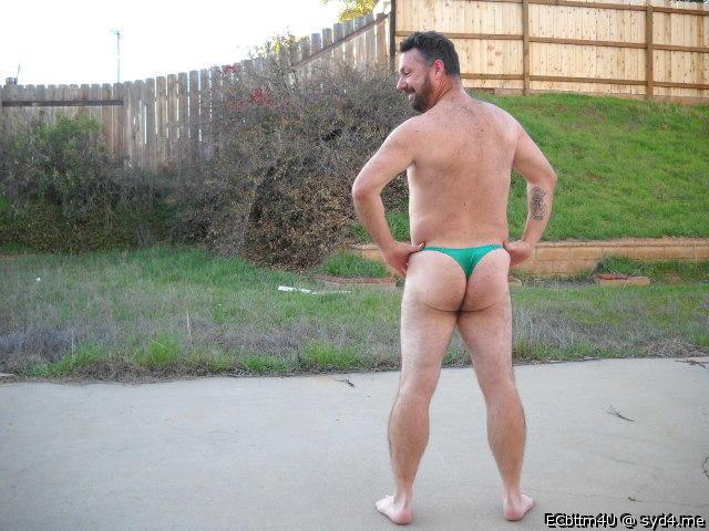 My thong in the backyard