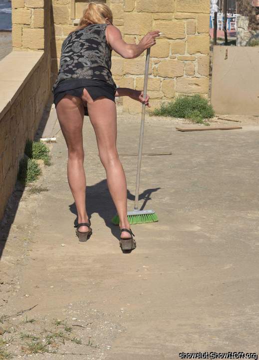 Sweep the yard slut
