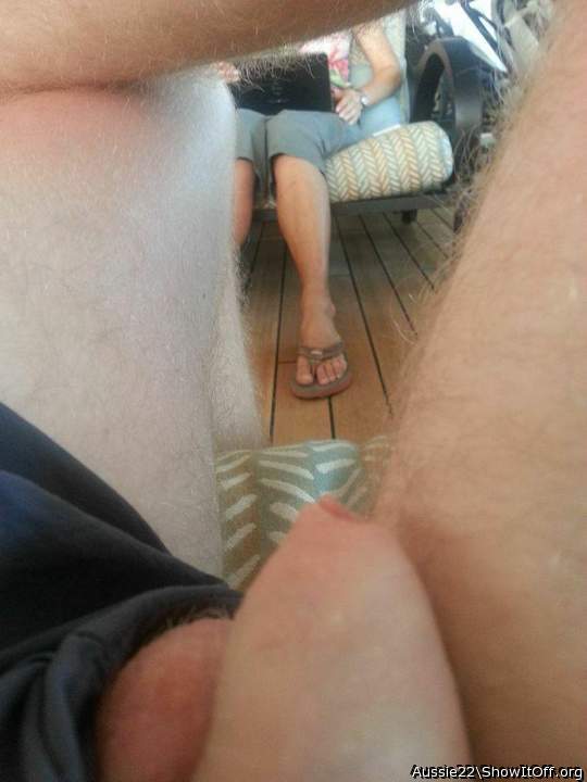 flashing to an older woman