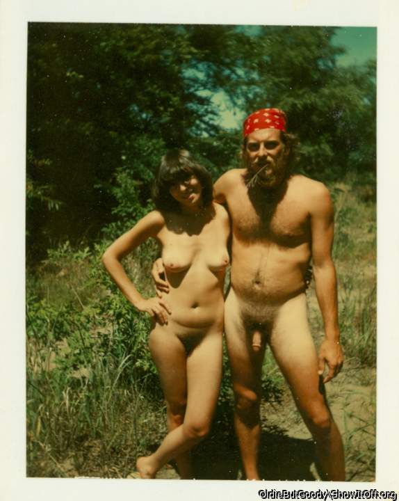 Old Polaroid - Jeff and Joanne nude outside