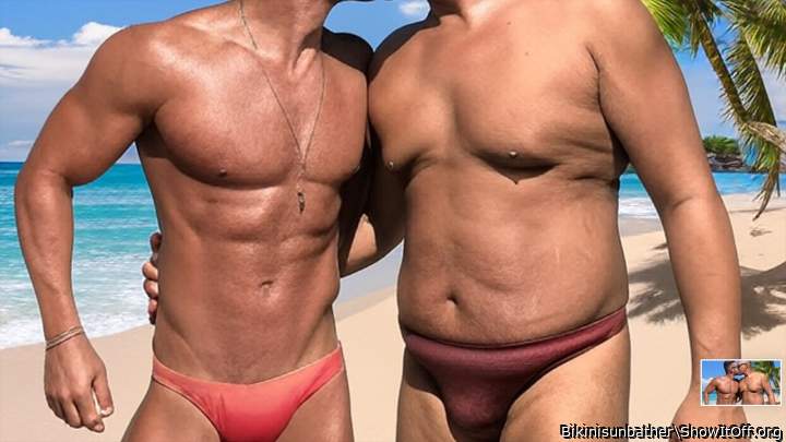 Me and my friend kissing in our bikinis