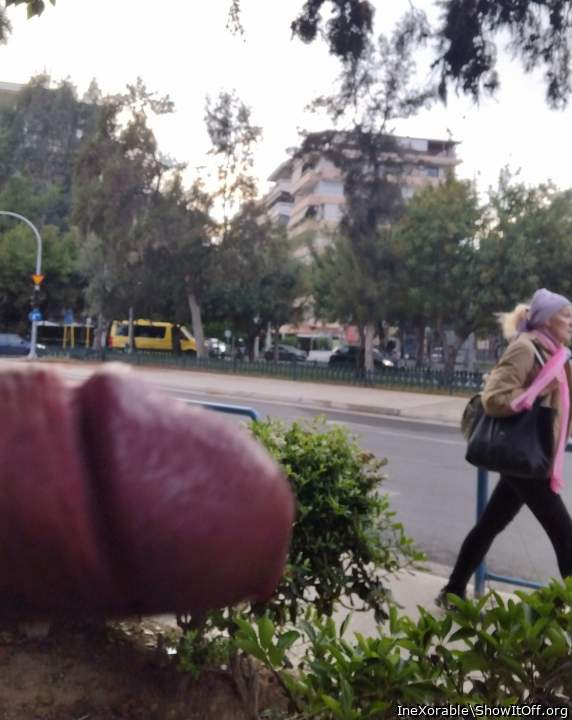 In front of sexy blonde!