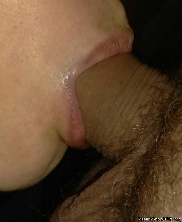 She has a mouth full. 