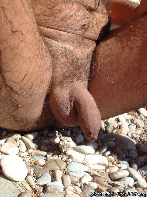 Nice presented penis in the sun.