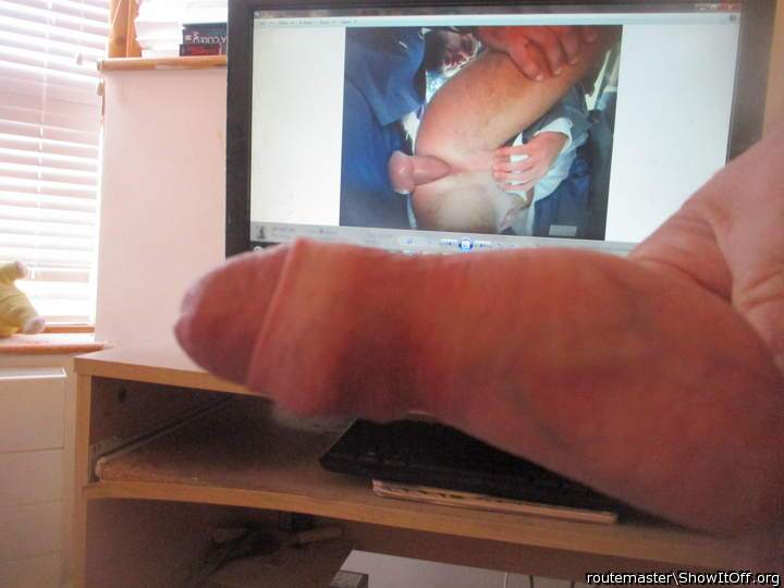 My aroused prick and HOT suited gay fucking porn on screen