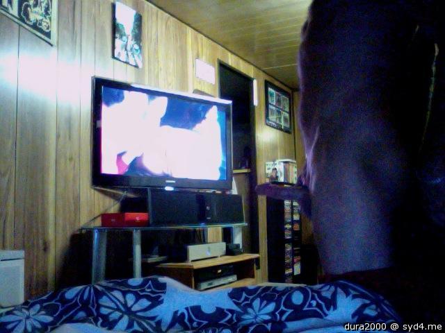 Watching a bit of porn.