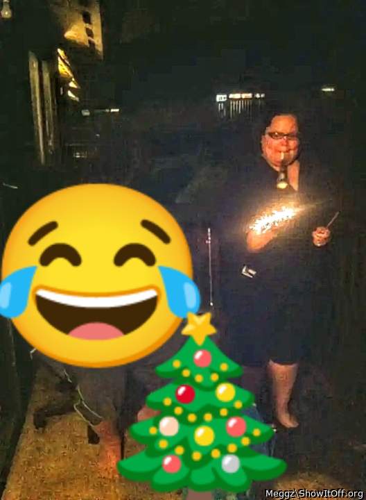 celebrating new years early blowing a horn and showing off my legs!