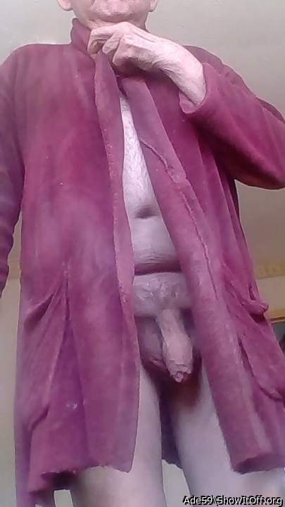 I love a sexy naked man whose robe is open.     