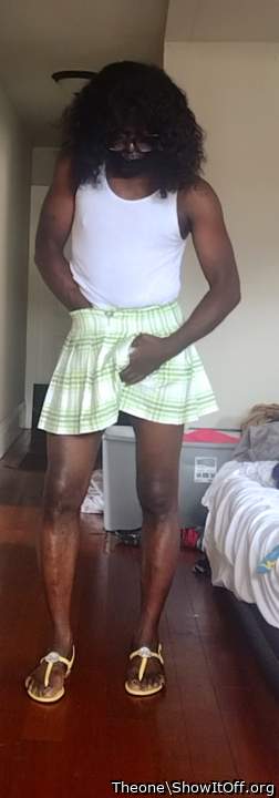 Asking me what's under my skirt oh u just wait and see mister