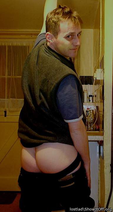 dared to pull down my jeans and pants and expose my little plump white bottom.