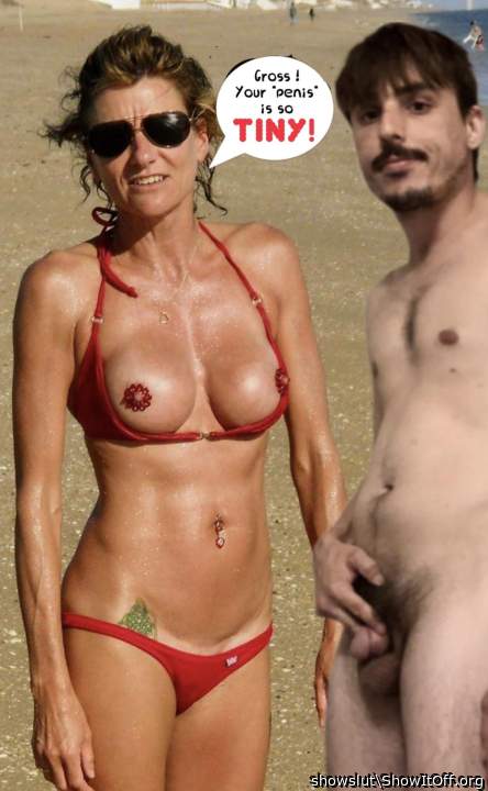 Slut and tiny cock.