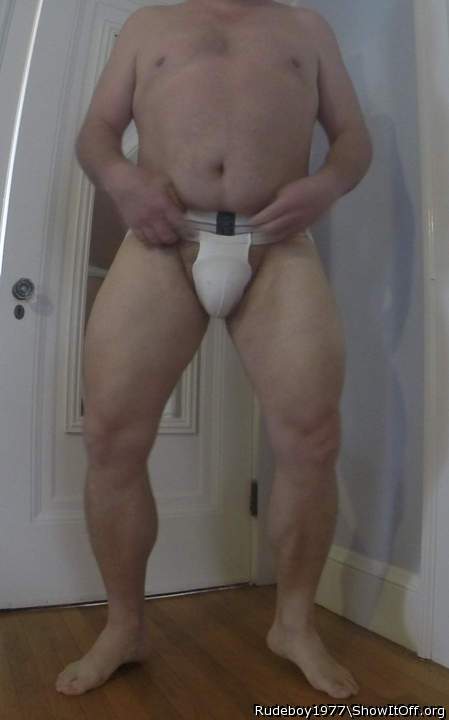 Playing in jock strap