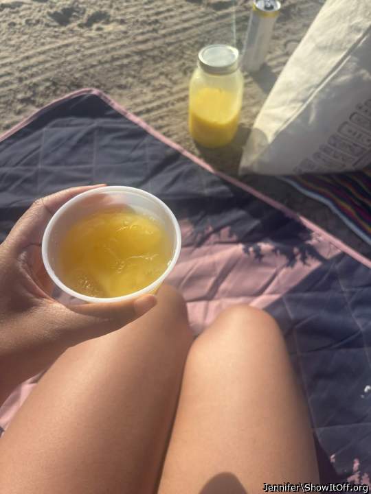 Day at the Beach with my Smoothie : )