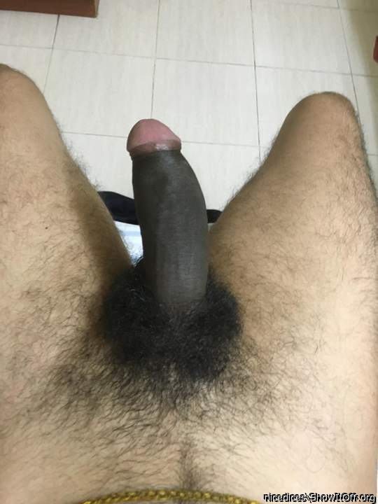 Nice cock....love the dark pubes!!  