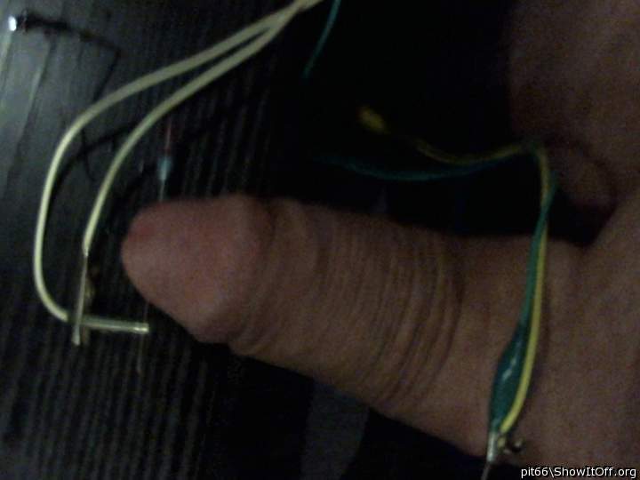 Needle through Glans and at Cockbase + Electro