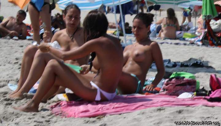 Chatting on the beach!