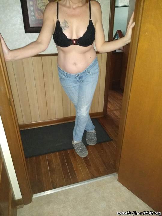 Looking hot.  Sexy.  Is that a front opening bra?  Lets get 