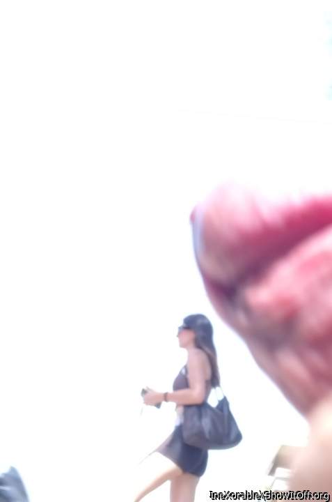 Flashing dick to chicks in public!