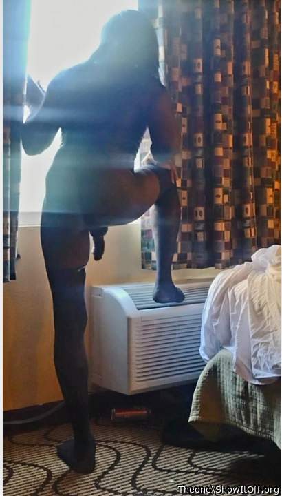 Had to remix this Pic a fag at the room  looking out the window waiting on a T